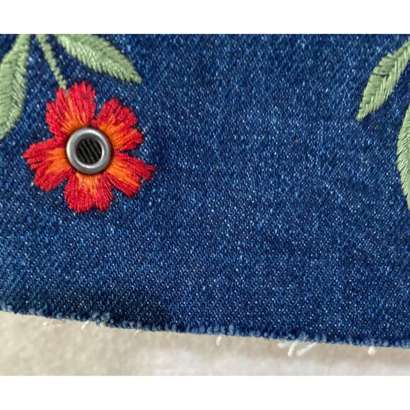 Driftwood Women's Charlee Jeans with Tags Embroidered Floral Denim Frayed Hem - Picture 7 of 9